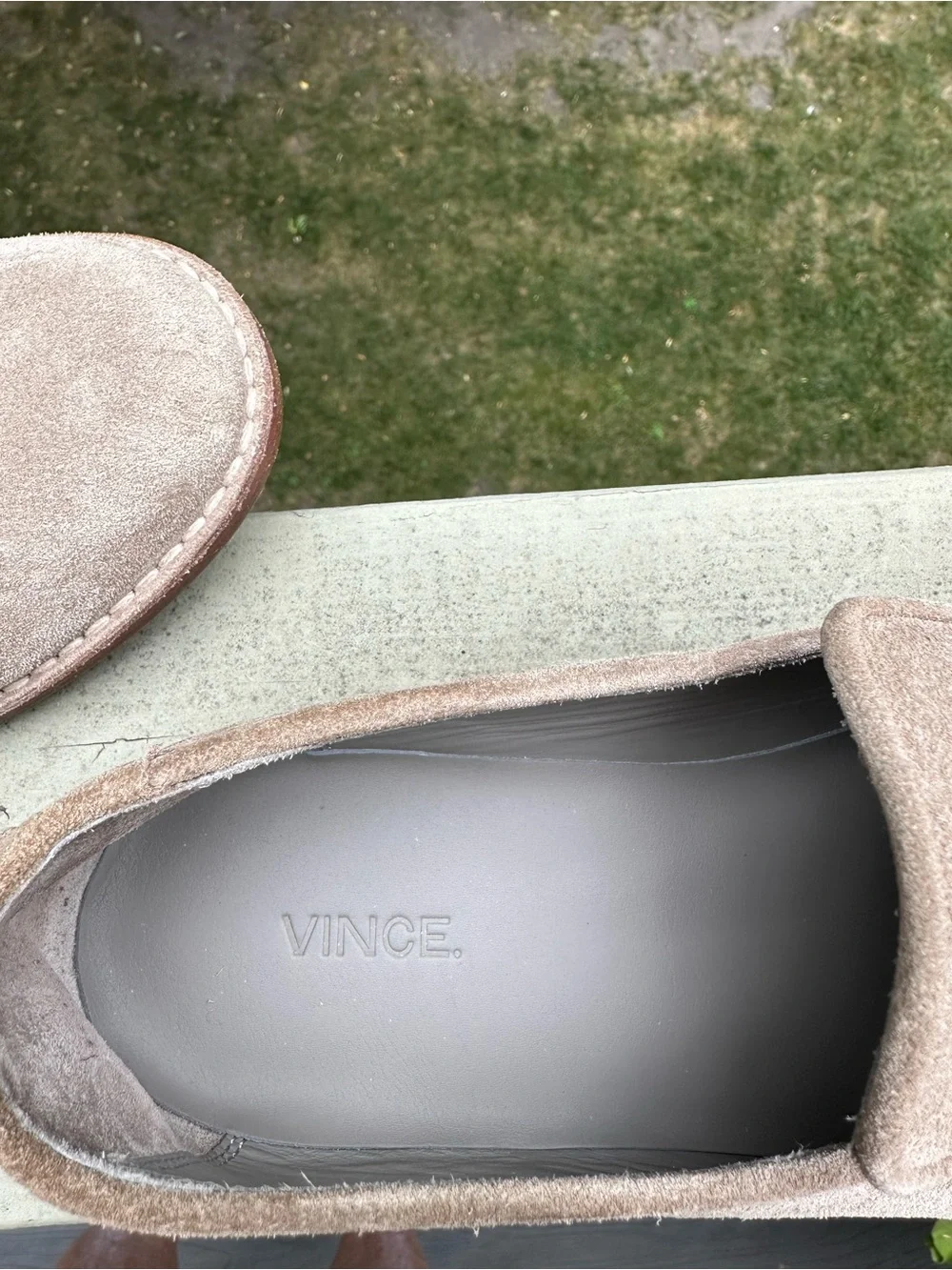 Vince Women’s Beige Suede Slip-On Loafers
